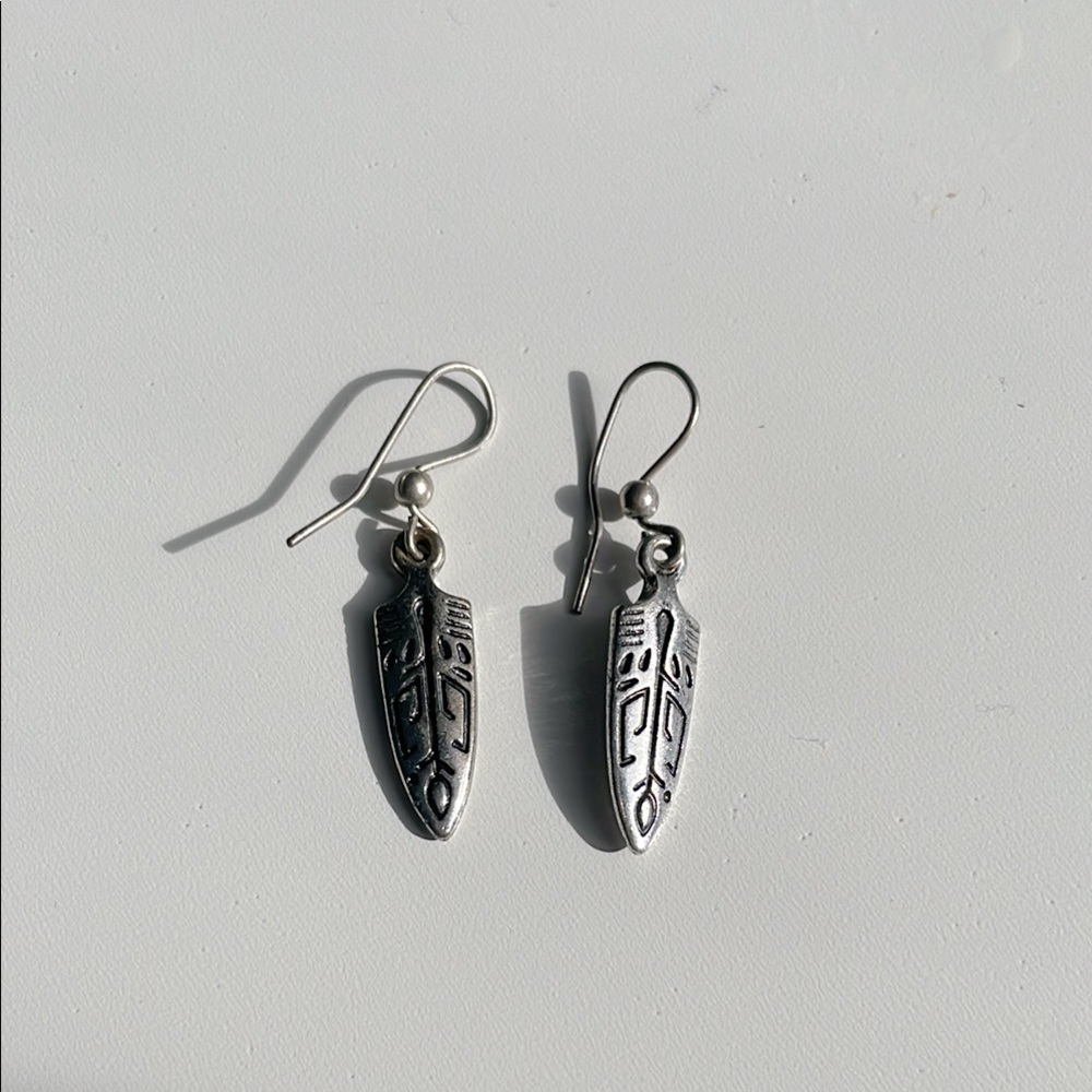 Silver Tribal Dangle Earrings